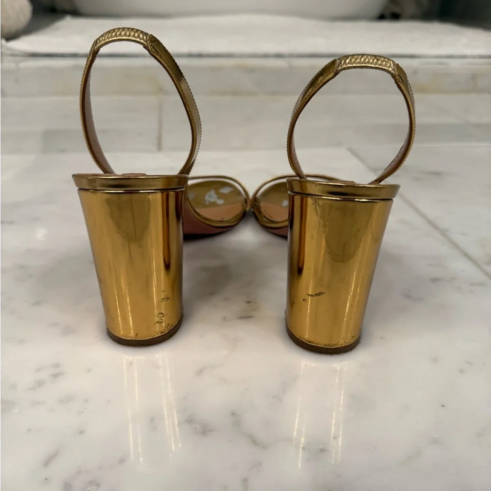 Aquazzura gold block heals - Picture 3 of 5